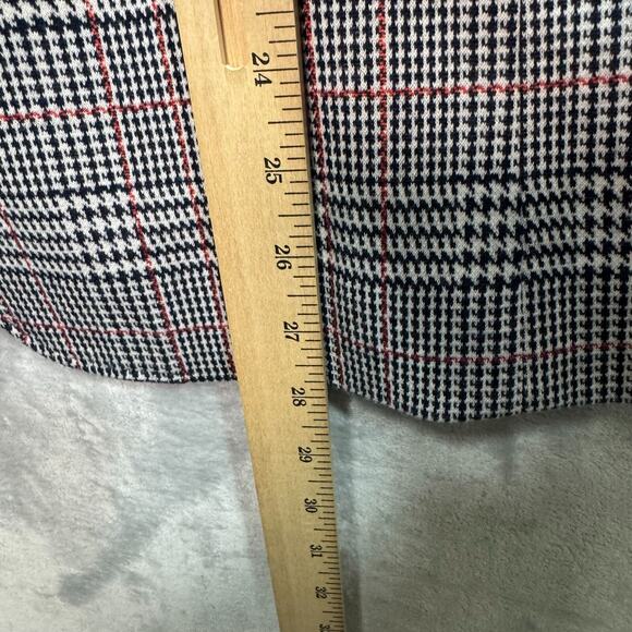 Talbots Aberdeen Blazer Womens 16 White Black Plaid Knit Stretch Lined 2 Button - Picture 11 of 11